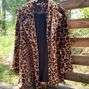 Synthetic Leopard Coat size M